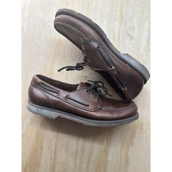 Sebago Docksides Shoes Mens Size 8.5 Brown Leather Boat Deck Nautical Classic - Picture 3 of 6